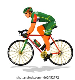 Protugal road cyclist on transparent background
