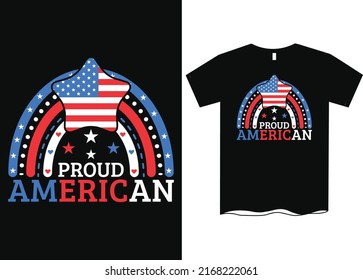 Proud American 4th of July boho rainbow tshirt design