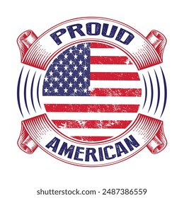 Proud American USA Independence Day shirt design vector for t-shirt