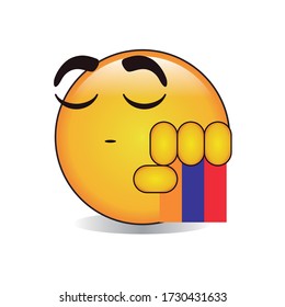 Proud Armenian Emoji Isolated Vector