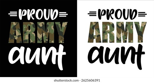 "Tia orgulhosa do exército", Camiseta Militar do Dia das Forças Armadas, 19 de maio, Dia do Memorial, Projeto do Dia dos Veteranos das Forças Armadas
