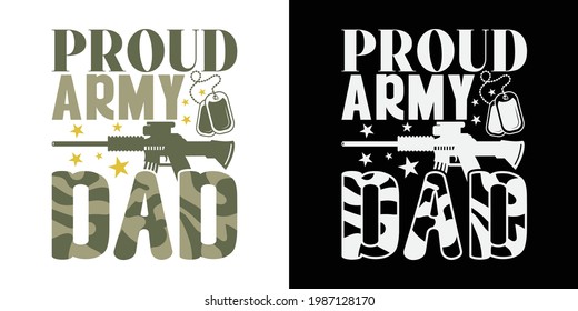 Proud Army Dad Printable Vector Illustration