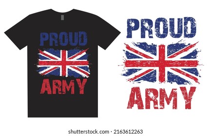 Proud Army Design With British Flag