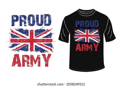 T-Shirt-Design-Vektorgrafik der Proud-Armee