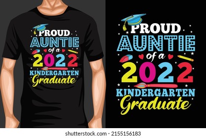 Proud auntie 2021 kindergarten graduation T-Shirt Design