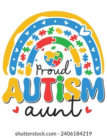 Orgulloso autismo tía autismo Día de conciencia autismo amor infantil familia