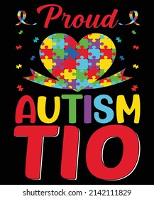 Proud Autism Tio T-Shirt Design.