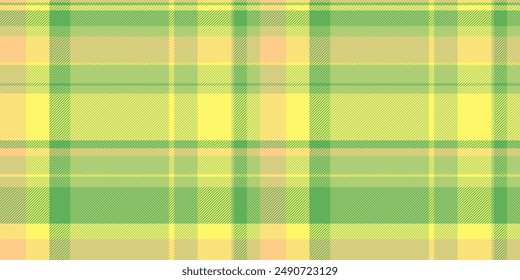 Tejido de patrón de fondo orgulloso, tartán de Vector textil de Fondo de pantalla. La textura de cuadros femeninos revisa sin fisuras en la paleta de colores verde y amarillo.
