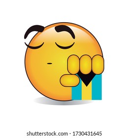 Proud Bahamian Emoji Isolated Vector