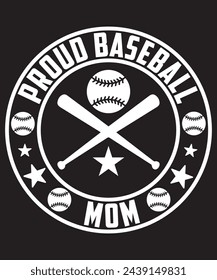proud baseball mom t-shirt design. vector illustration svg