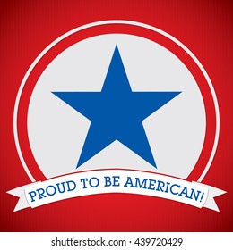 Proud to be American circle label card in vector format.
