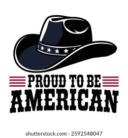 Proud to Be American T Shirt Design Cowboy Head