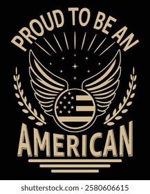 Proud to Be an American t-shirt design vector template