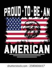 Proud to Be an American t-shirt design vector template