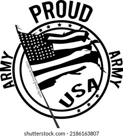 proud to be army logo sticker for t shirt or other use illustration