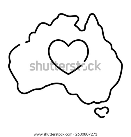 Proud to be Australian owned, Local business identity, Australian brand, National business pride. Vector Editable Stroke Icon.