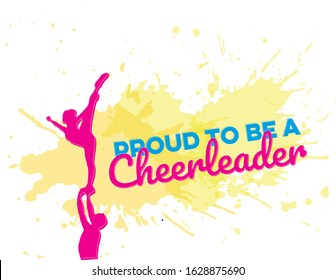 proud to be a cheerleader; colorfull sign