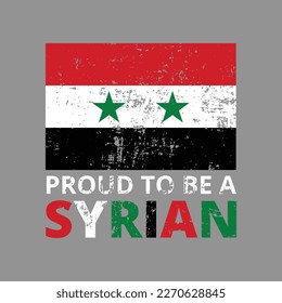 Proud to be a Syrian T shirt Design Vector