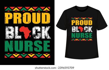 Diseño de camisetas de enfermera negra, camiseta de historia negra, camiseta de BHM, dichos afroamericanos, archivo vector afroamericano para corte en circuito de silueta