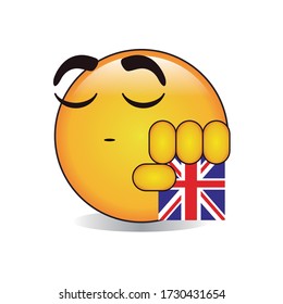 Proud British Emoji Isolated Vector