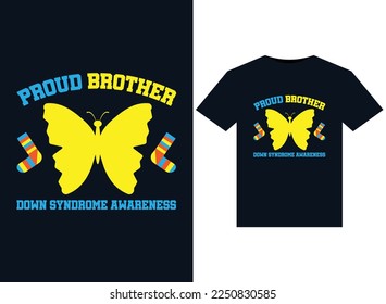 Proud Brother Down Syndrome Awareness illustrations for print-ready T-Shirts design