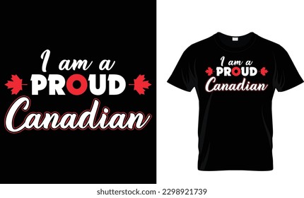 I am proud canadian T-Shirt design template