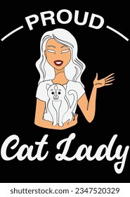 Proud Cat Lady eps cut file for cutting machine