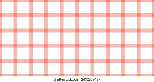 Proud check seamless fabric, quality textile tartan plaid. Multicolor texture pattern vector background in salmon and white color.