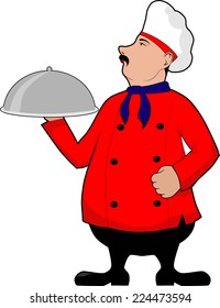 proud chef with tray