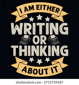 Proud Creative Author Writing Retro Vintage Author Writer T-shirt Design
