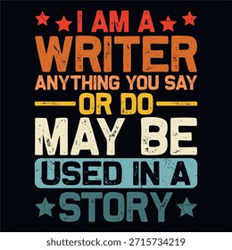 Proud Creative Author Writing Retro Vintage Author Writer T-shirt Design