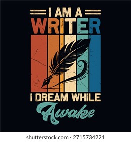 Proud Creative Author Writing Retro Vintage Author Writer T-shirt Design