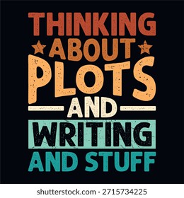 Proud Creative Author Writing Retro Vintage Author Writer T-shirt Design