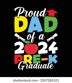 Padre orgulloso de un diseño de camiseta de Pre-k Graduate 2024