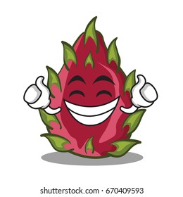 Proud dragon fruit character cartoon vector illustration