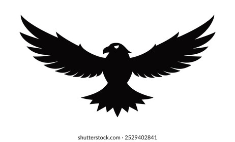 Proud eagle with spread wings. Vector illustration.