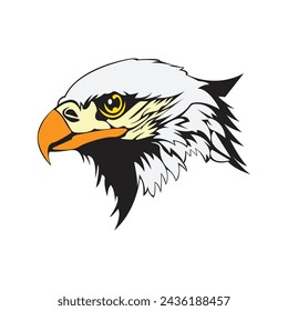 Proud eagle's head in profile. Color version.