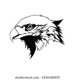 Proud eagle's head in profile. Color version.
