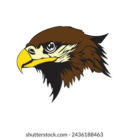 Proud eagle's head in profile. Color version.
