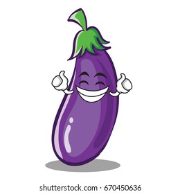 Proud eggplant character cartoon style vector illustration