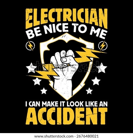 Proud Electrician Funny Funny Electrician T-Shirt Design Template