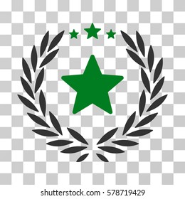 Proud Emblem icon. Vector illustration style is flat iconic bicolor symbol, green and gray colors, transparent background. Designed for web and software interfaces.