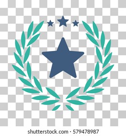 Proud Emblem icon. Vector illustration style is flat iconic bicolor symbol, cobalt and cyan colors, transparent background. Designed for web and software interfaces.
