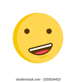 Proud Emoticon. Vector Smiley Emoji Icon With A Confident Smile