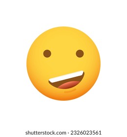 Proud emoticon. Vector smiley emoji icon with a confident smile