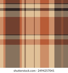 Proud fabric check seamless, creativity background plaid vector. Idea tartan texture textile pattern in orange and dark colors palette.