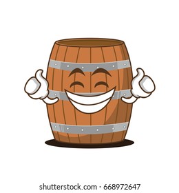 Proud face barrel character cartoon style vector illustration