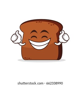 Proud face bread cartoon character vector illustration