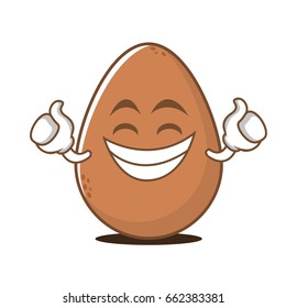 Proud face egg cartoon character vector illustration