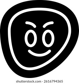 Proud Face Glyph Vector Icon Design